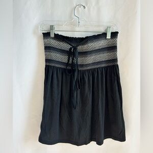 Old Navy Black Smocked Mesh Tube Top Babydoll